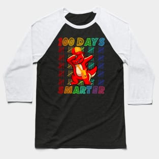 Funny 100 Days Smarter dabbing T rex wearing a cap Baseball T-Shirt